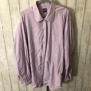 Men’s 19in neck purple plaid shirt tall